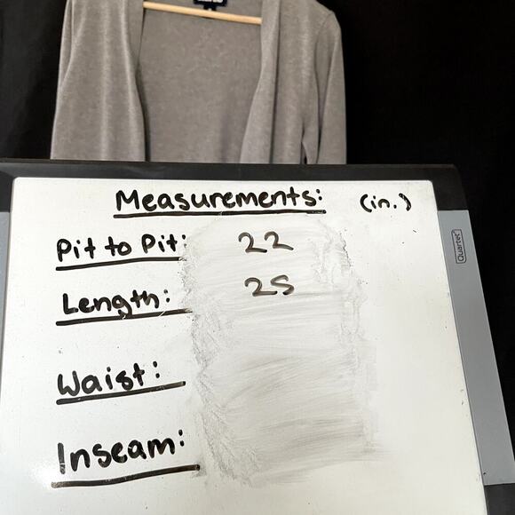 Lands' End gray knit cardigan women's size medium cotton modal sweater pockets - Picture 6 of 7